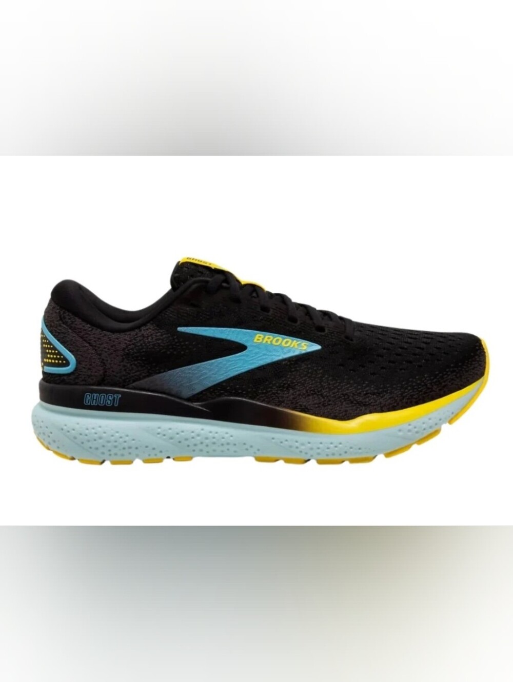 BROOKS GHOST 16 Men's 9D Running Shoe in Black/Forged Iron/Blue